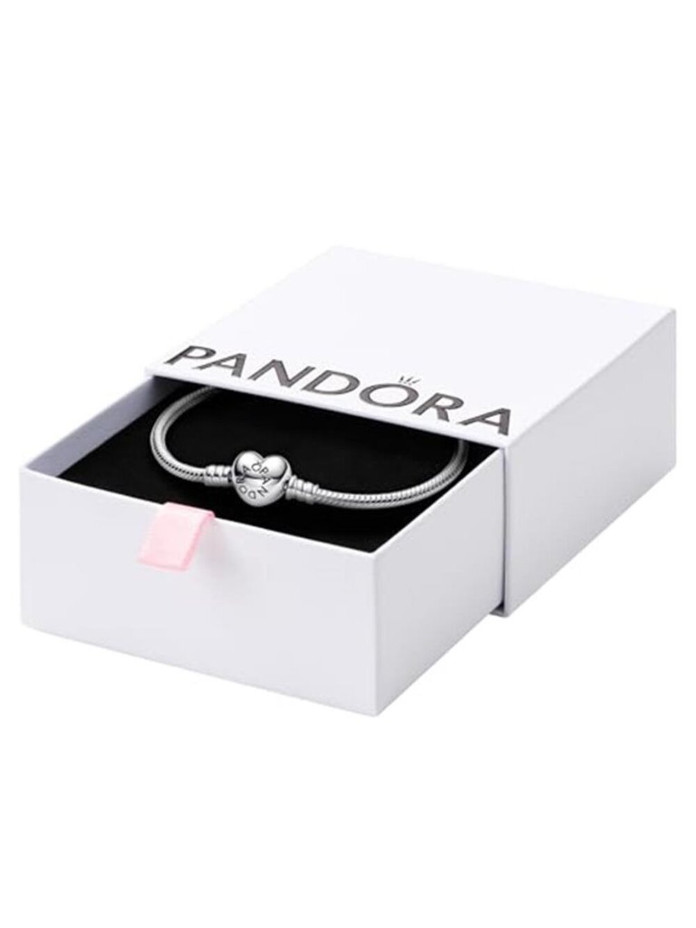 Heart Snake Chain Charm Bracelet Sterling Silver Moments Stackable Gift Women